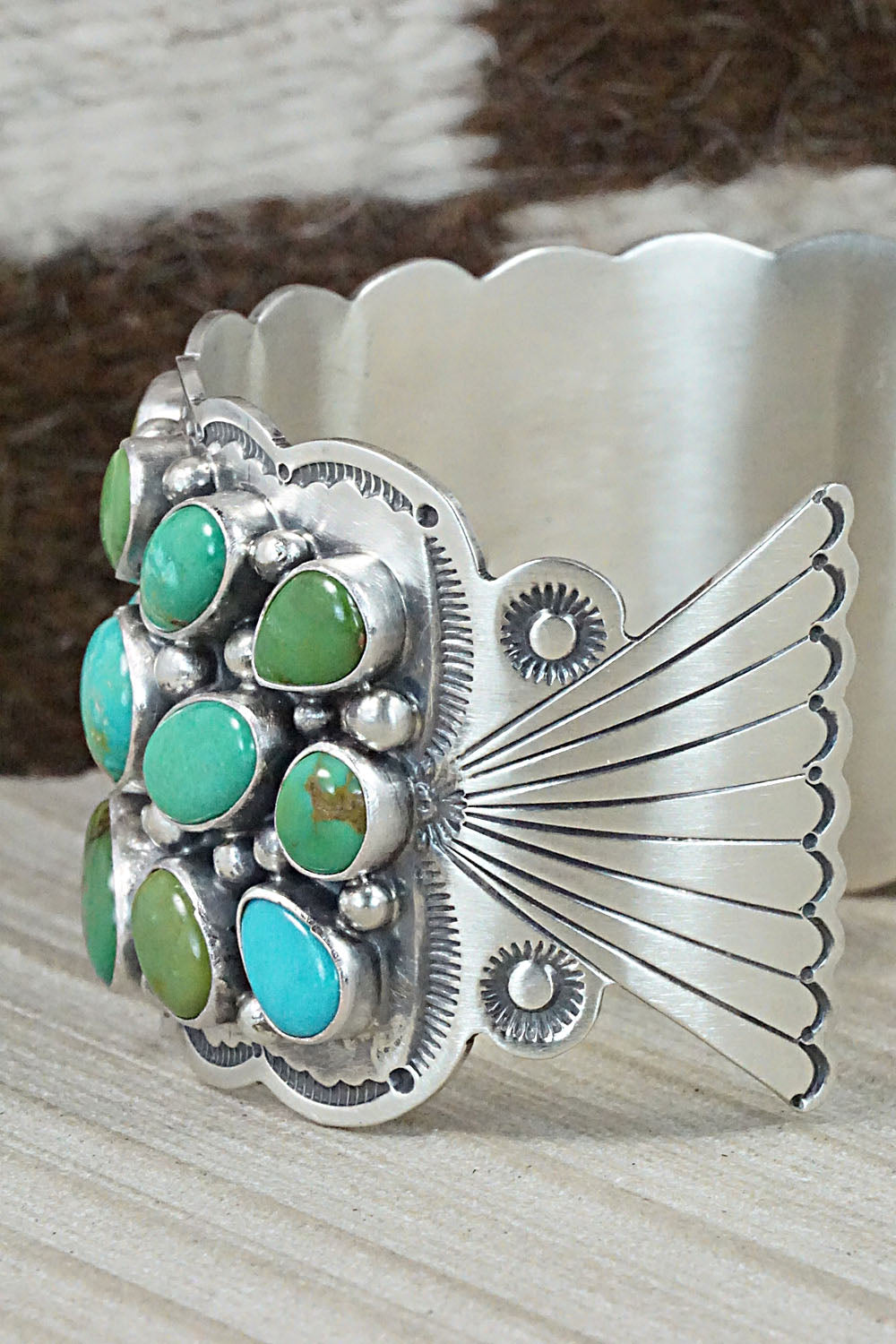 Turquoise & Sterling Silver Bracelet - Tom Lewis