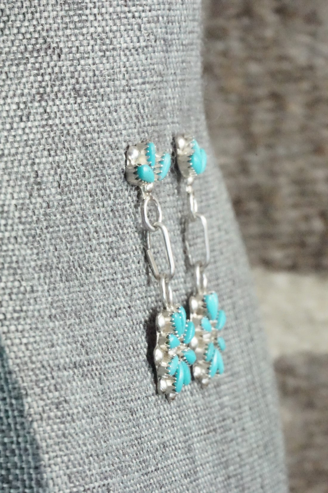 Turquoise & Sterling Silver Earrings - David Leekity