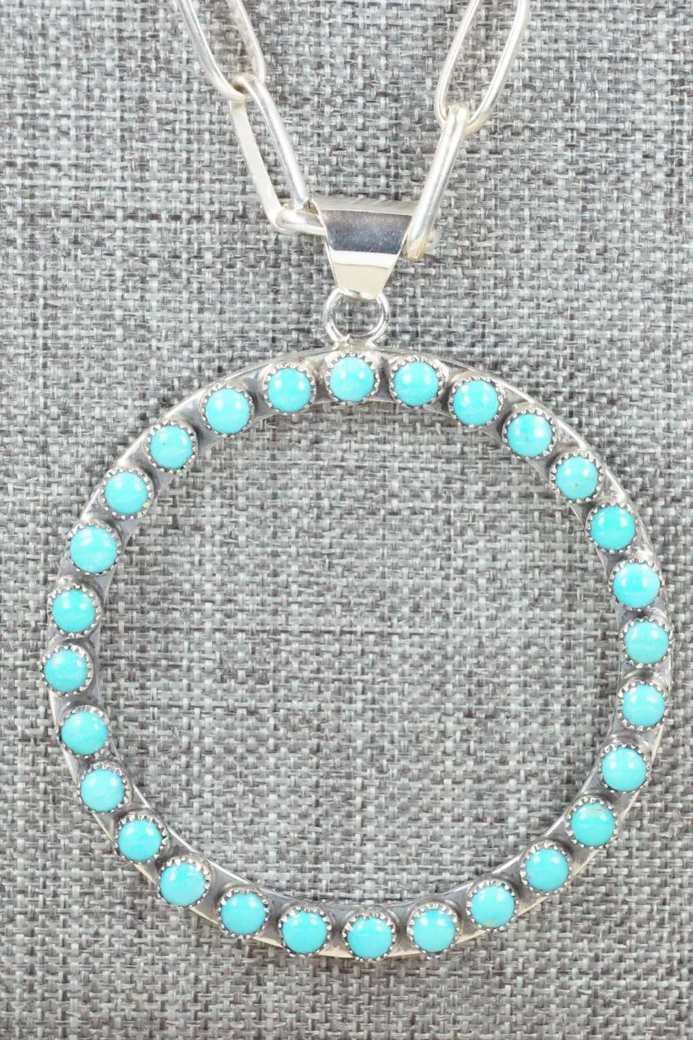 Turquoise & Sterling Silver Necklace and Earrings Set - Anthony Skeets