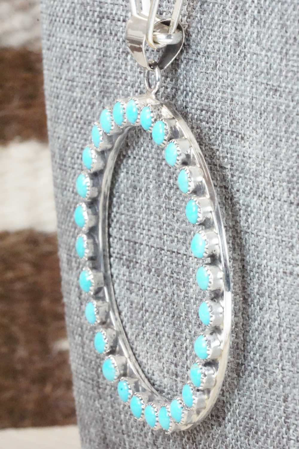 Turquoise & Sterling Silver Necklace and Earrings Set - Anthony Skeets