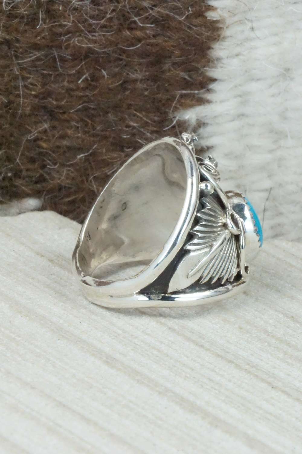 Turquoise and Sterling Silver Ring - Jeanette Saunders - Size 10.5
