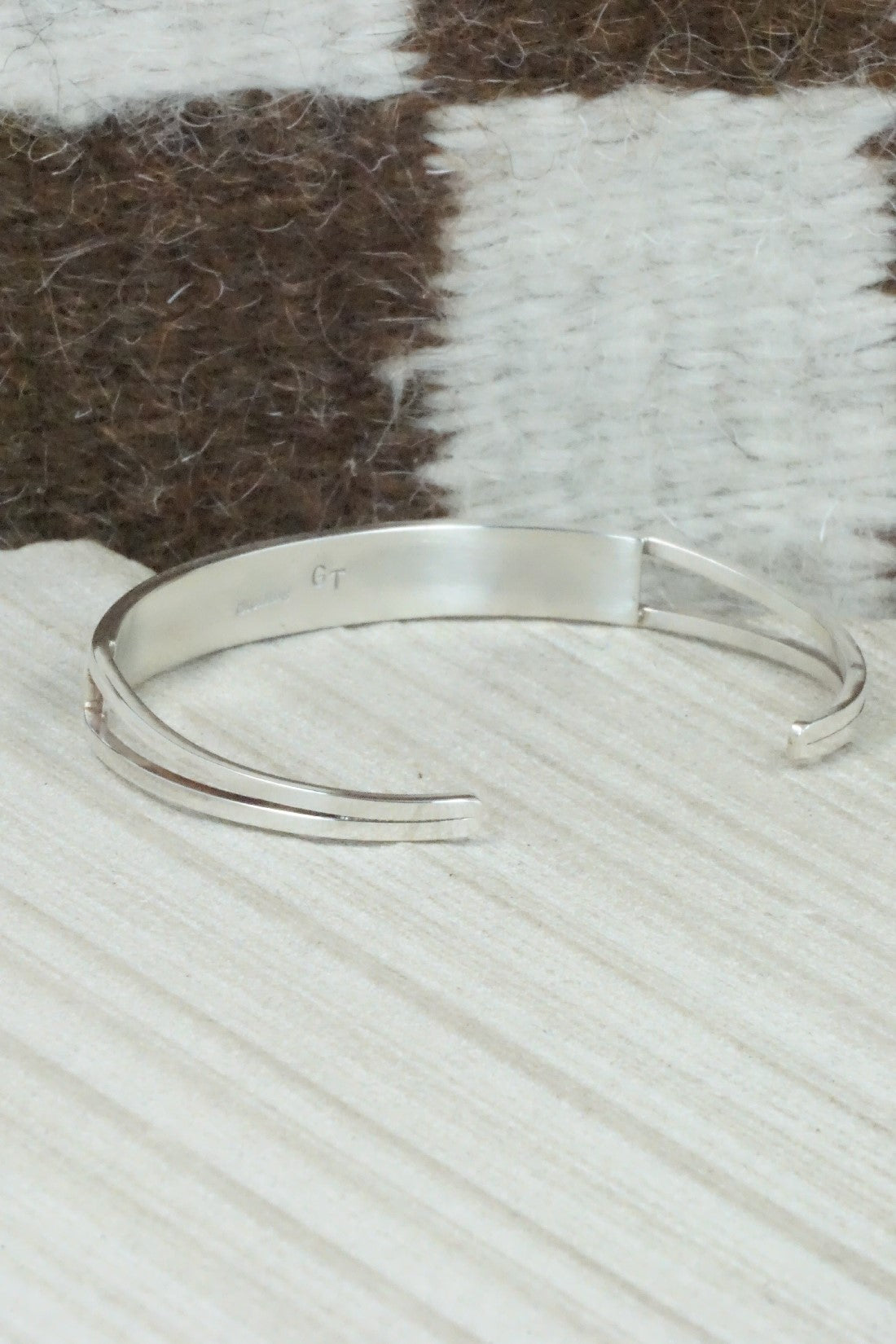 Turquoise & Sterling Silver Inlay Bracelet - Sibert Bowannie