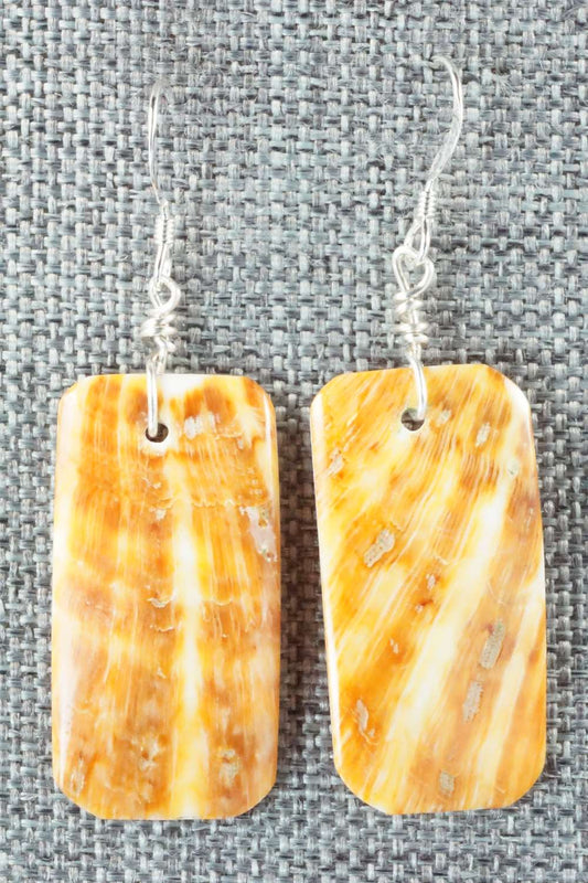 Spiny Oyster & Sterling Silver Earrings - Louise Joe