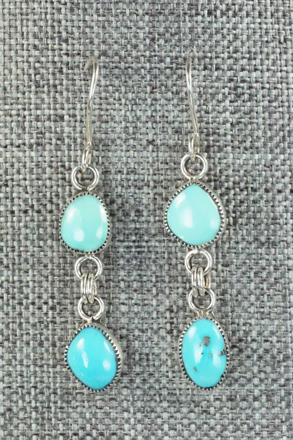 Turquoise & Sterling Silver Necklace and Earrings Set - Smokey Gchachu