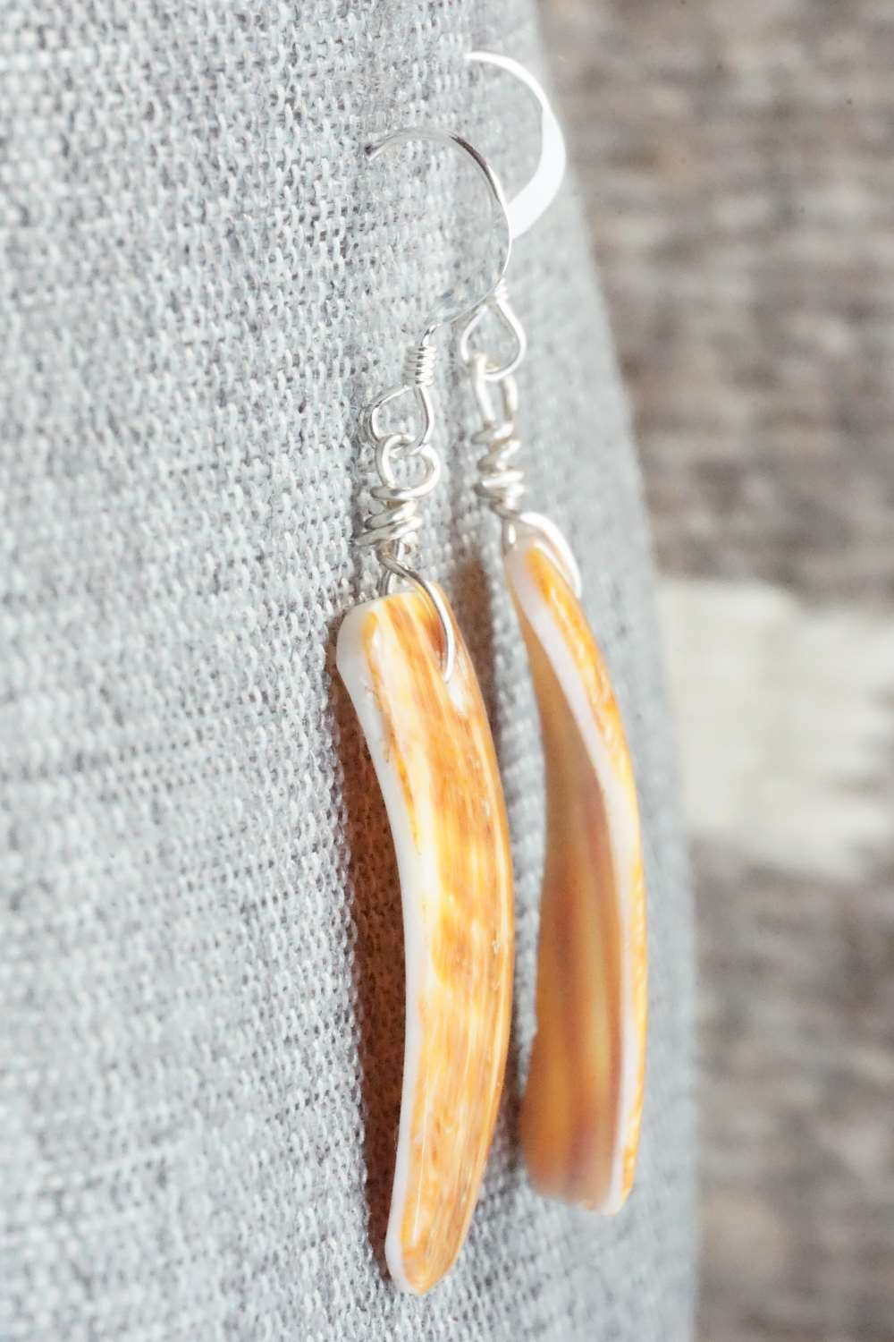 Spiny Oyster & Sterling Silver Earrings - Louise Joe