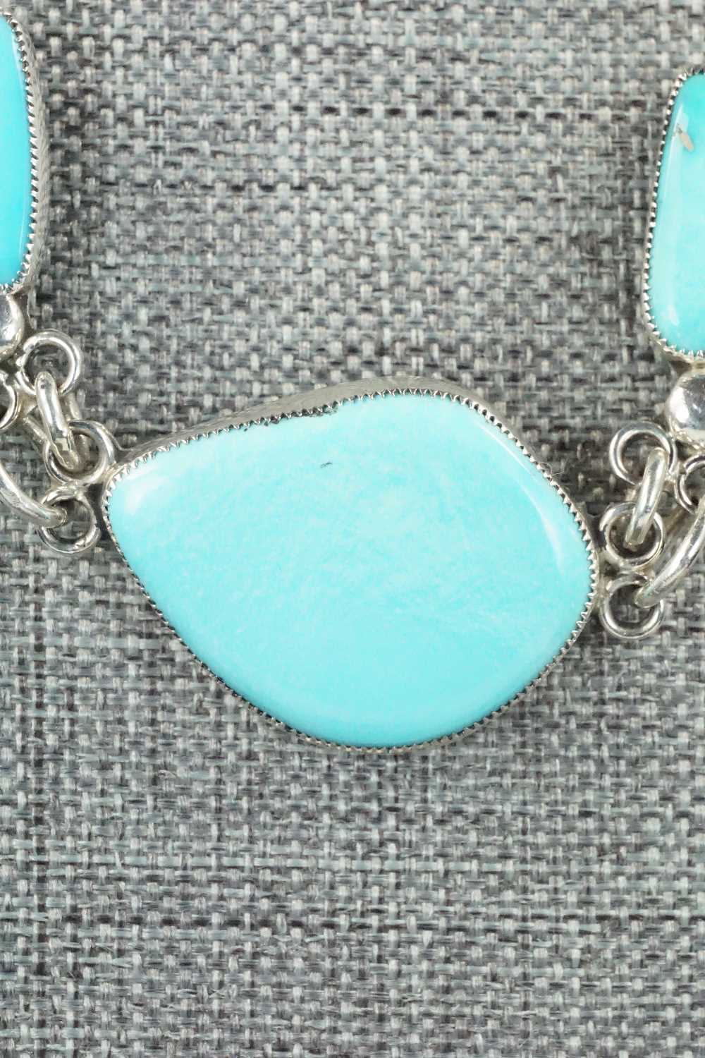 Turquoise & Sterling Silver Necklace and Earrings Set - Smokey Gchachu