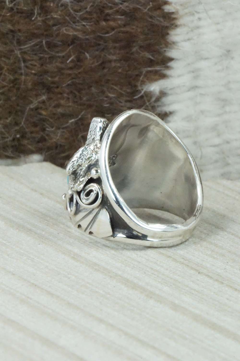 Turquoise and Sterling Silver Ring - Jeanette Saunders - Size 10