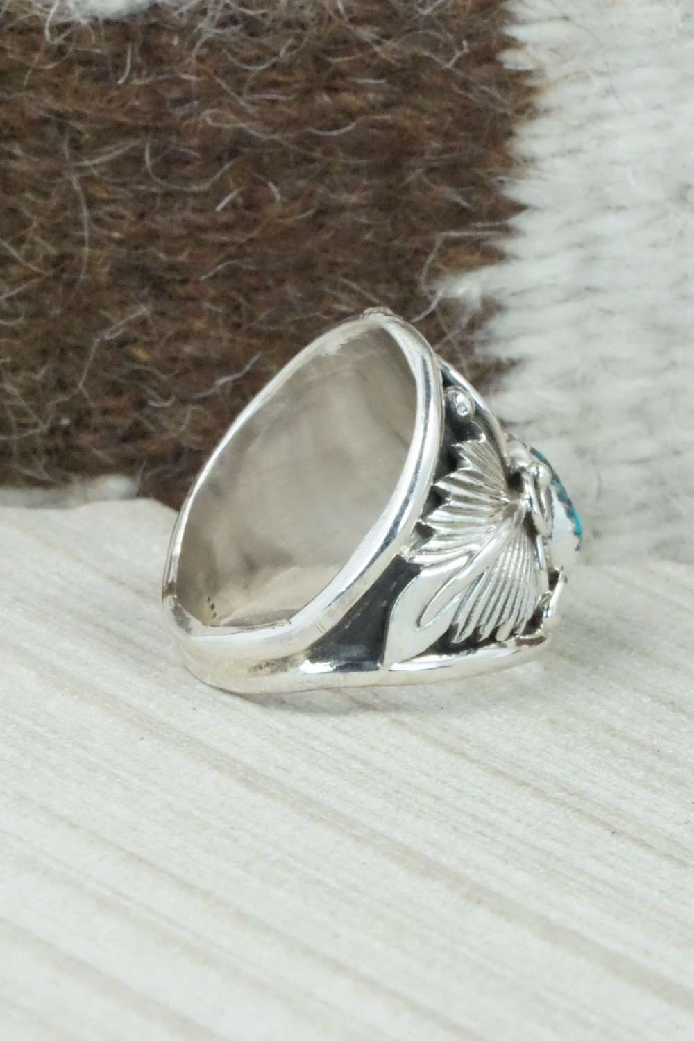 Turquoise and Sterling Silver Ring - Jeanette Saunders - Size 10