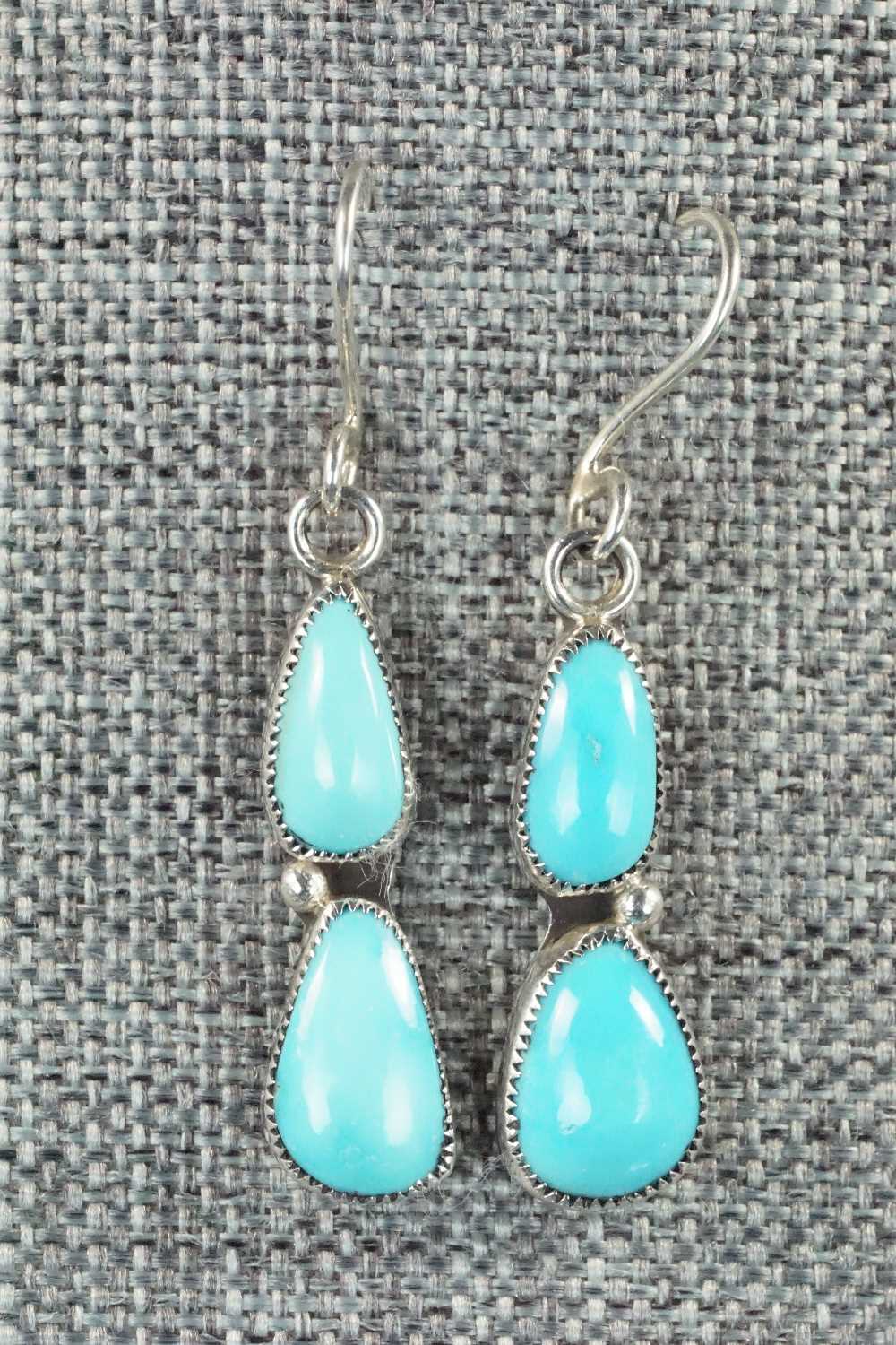 Turquoise & Sterling Silver Necklace and Earrings Set - Smokey Gchachu