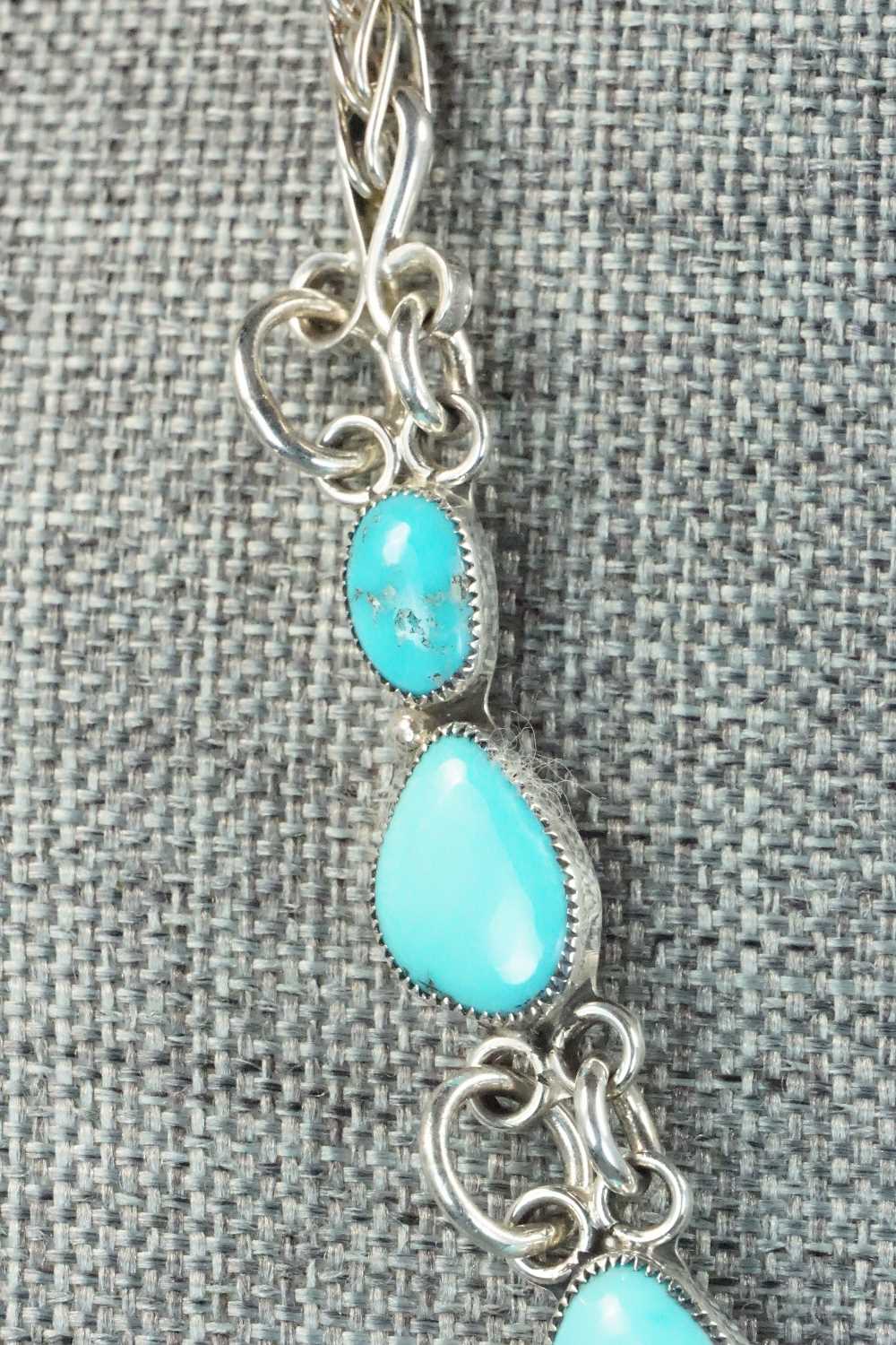 Turquoise & Sterling Silver Necklace and Earrings Set - Smokey Gchachu