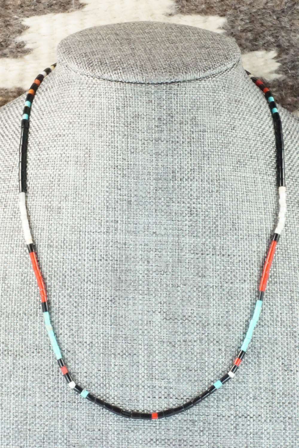 Turquoise, Coral and Shell Necklace - Frank Ortiz