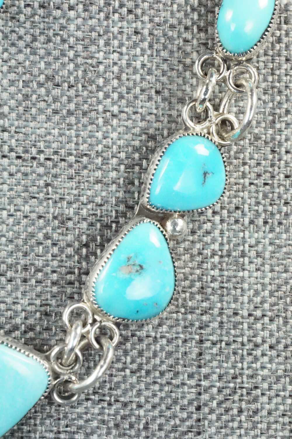 Turquoise & Sterling Silver Necklace and Earrings Set - Smokey Gchachu