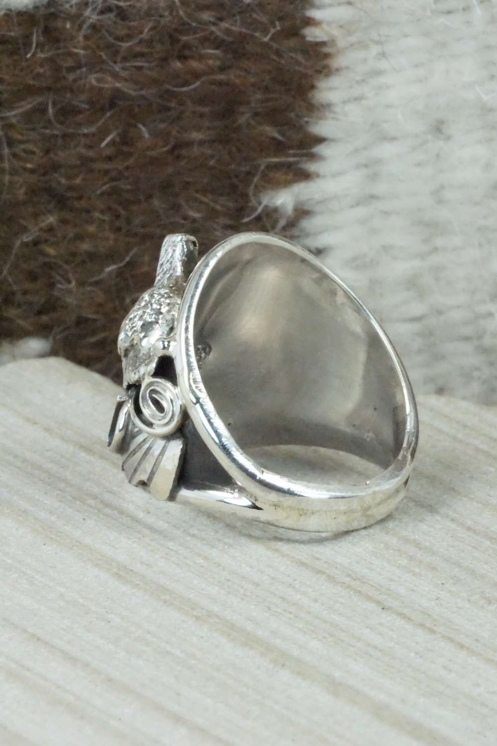 Turquoise & Sterling Silver Ring - Jeanette Saunders - Size 12.5