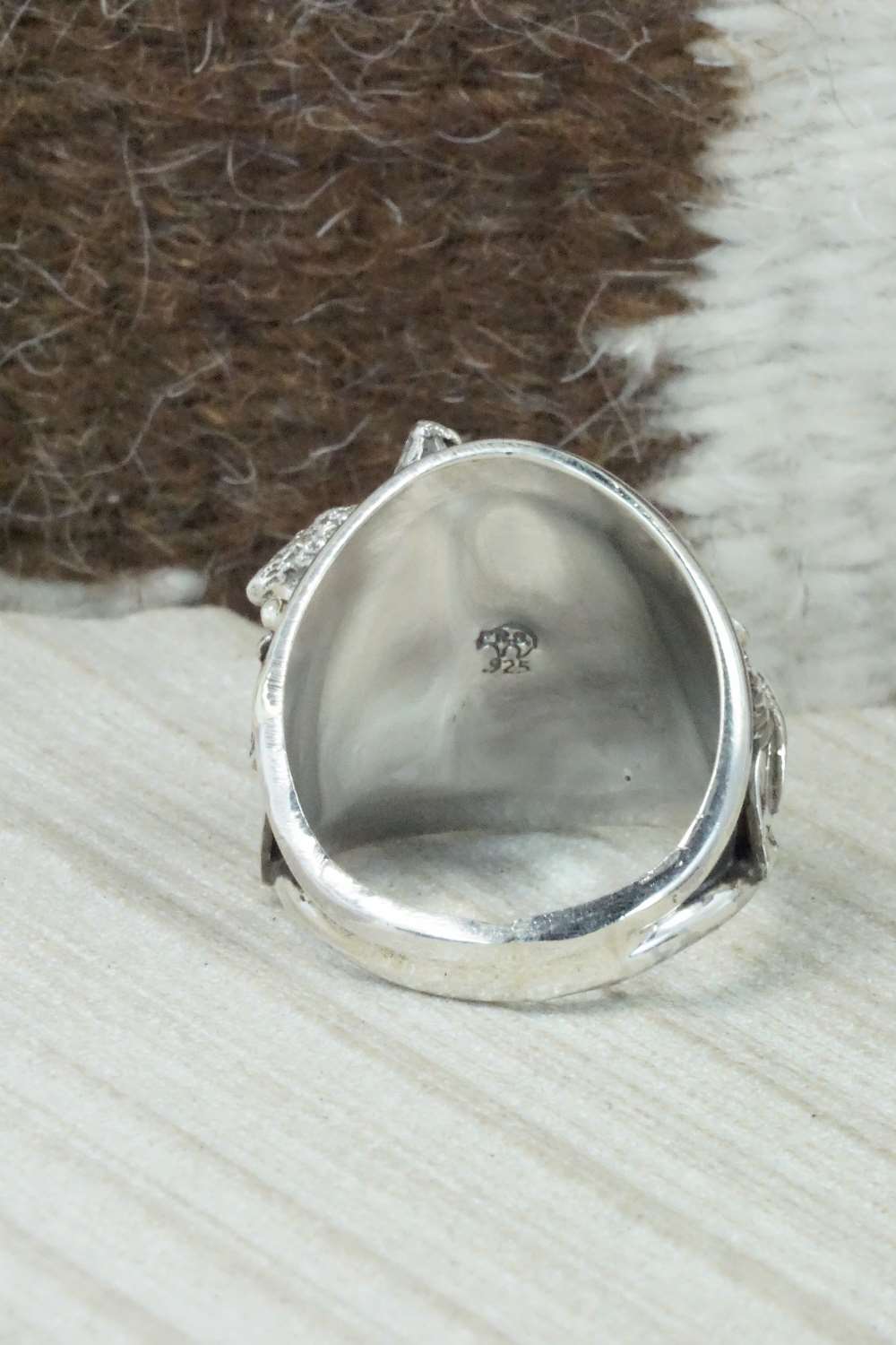 Turquoise & Sterling Silver Ring - Jeanette Saunders - Size 12.5