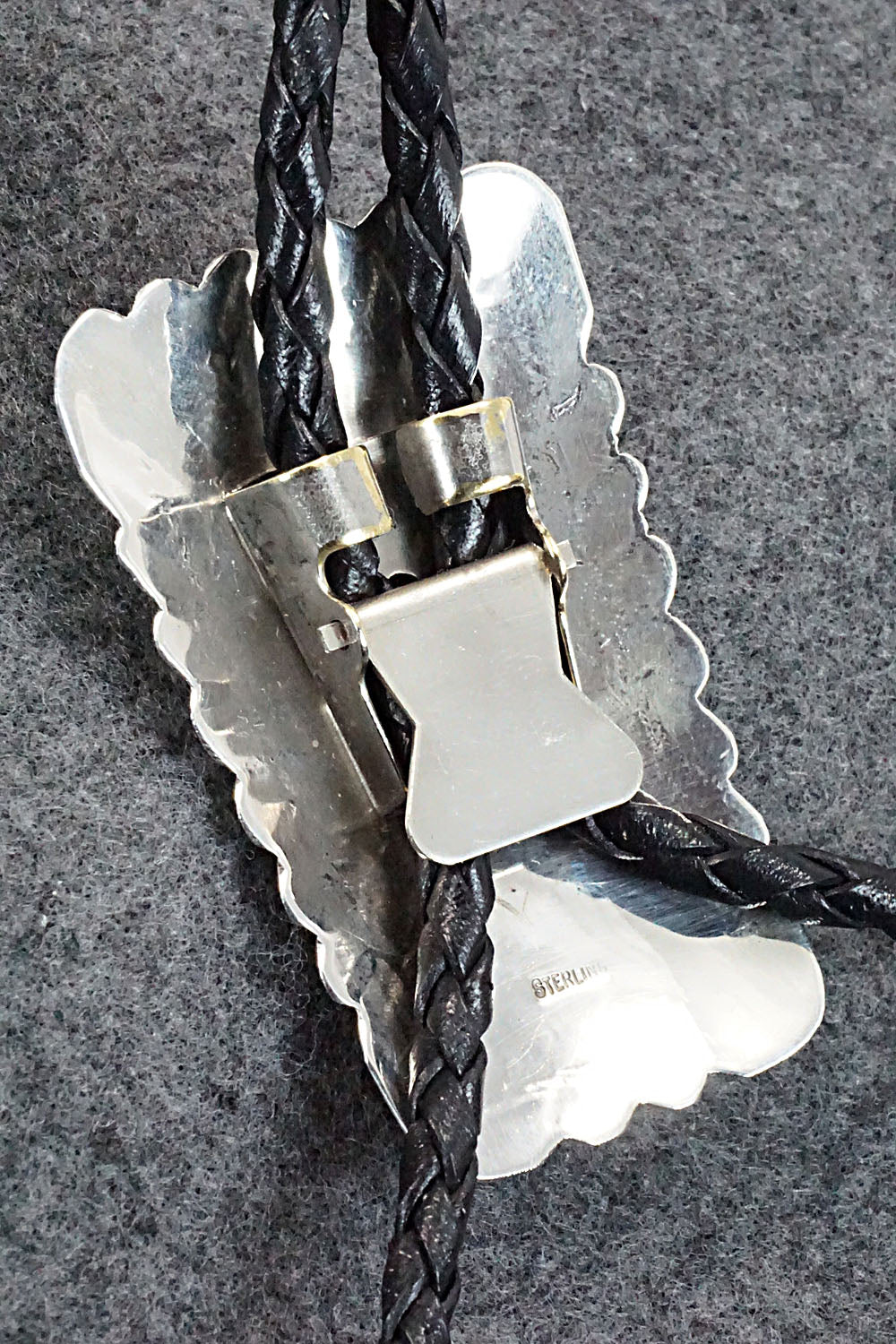 Turquoise, Coral & Sterling Silver Bolo Tie - Wilbur Myers