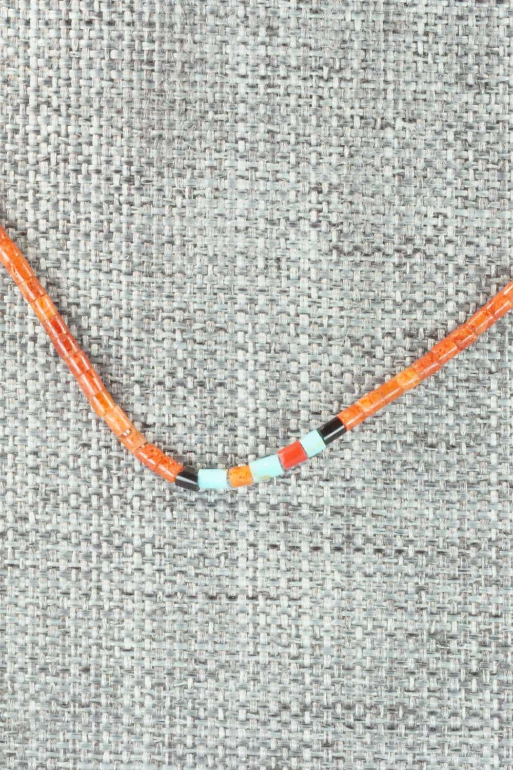 Turquoise, Coral and Shell Necklace - Frank Ortiz