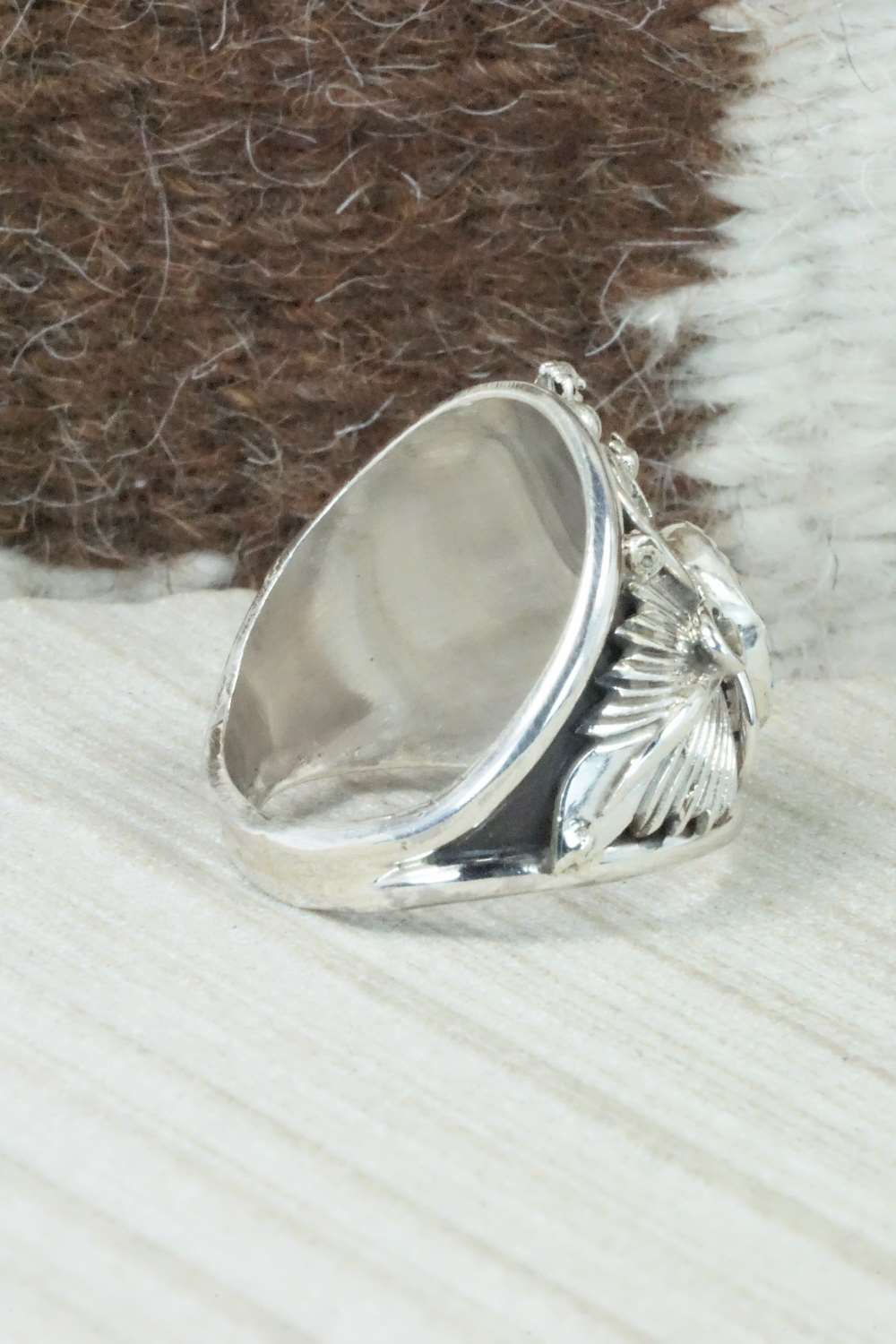 Turquoise & Sterling Silver Ring - Jeanette Saunders - Size 12.5