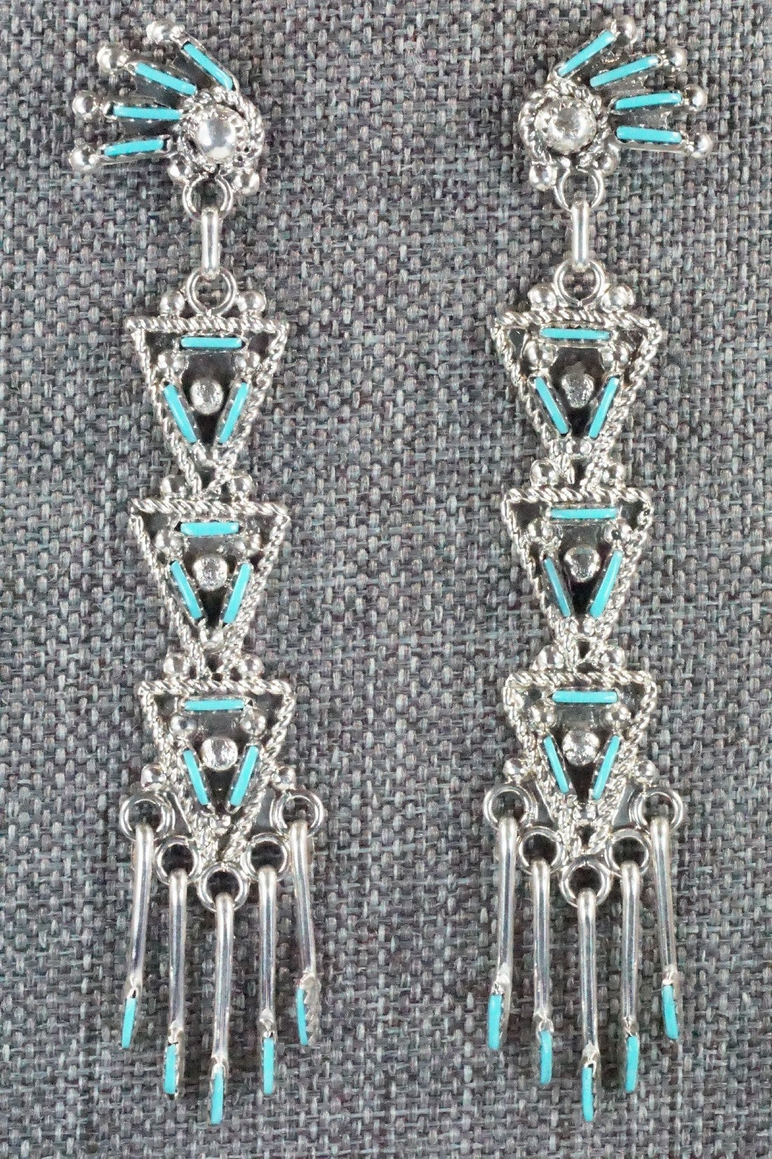 Turquoise & Sterling Silver Earrings - Kevin Leekity