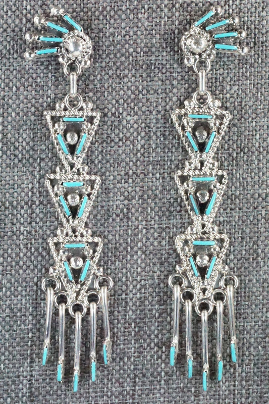 Turquoise & Sterling Silver Earrings - Kevin Leekity