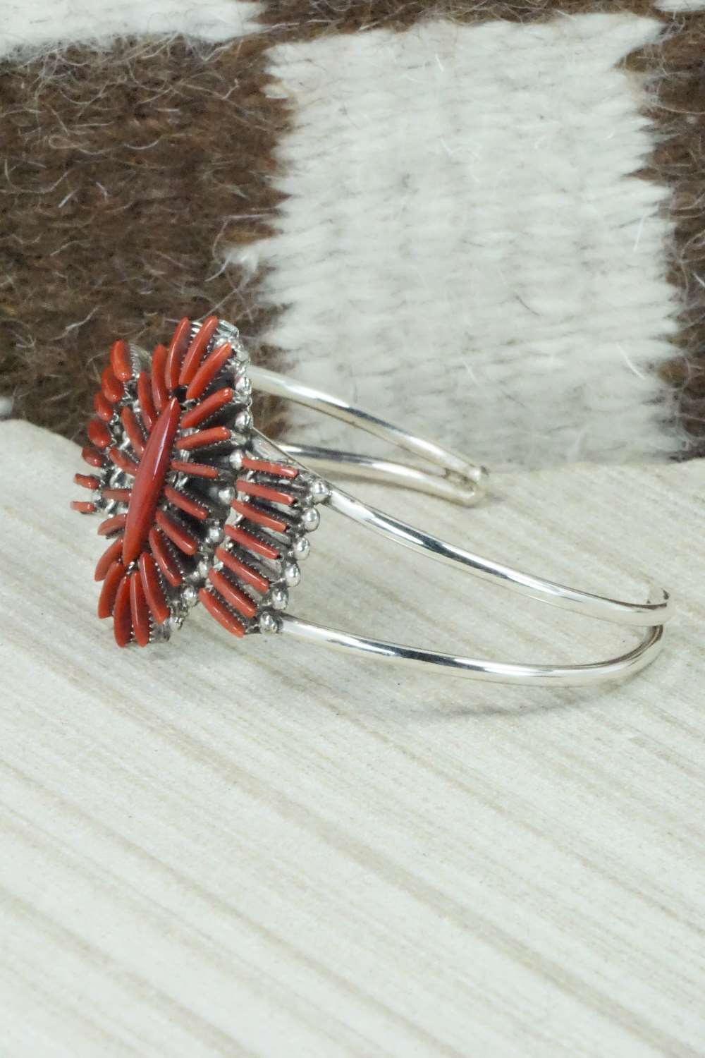 Coral & Sterling Silver Bracelet - Barton Cooeyate