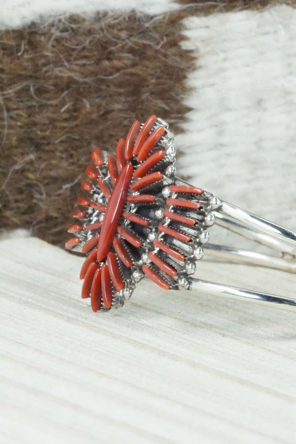 Coral & Sterling Silver Bracelet - Barton Cooeyate