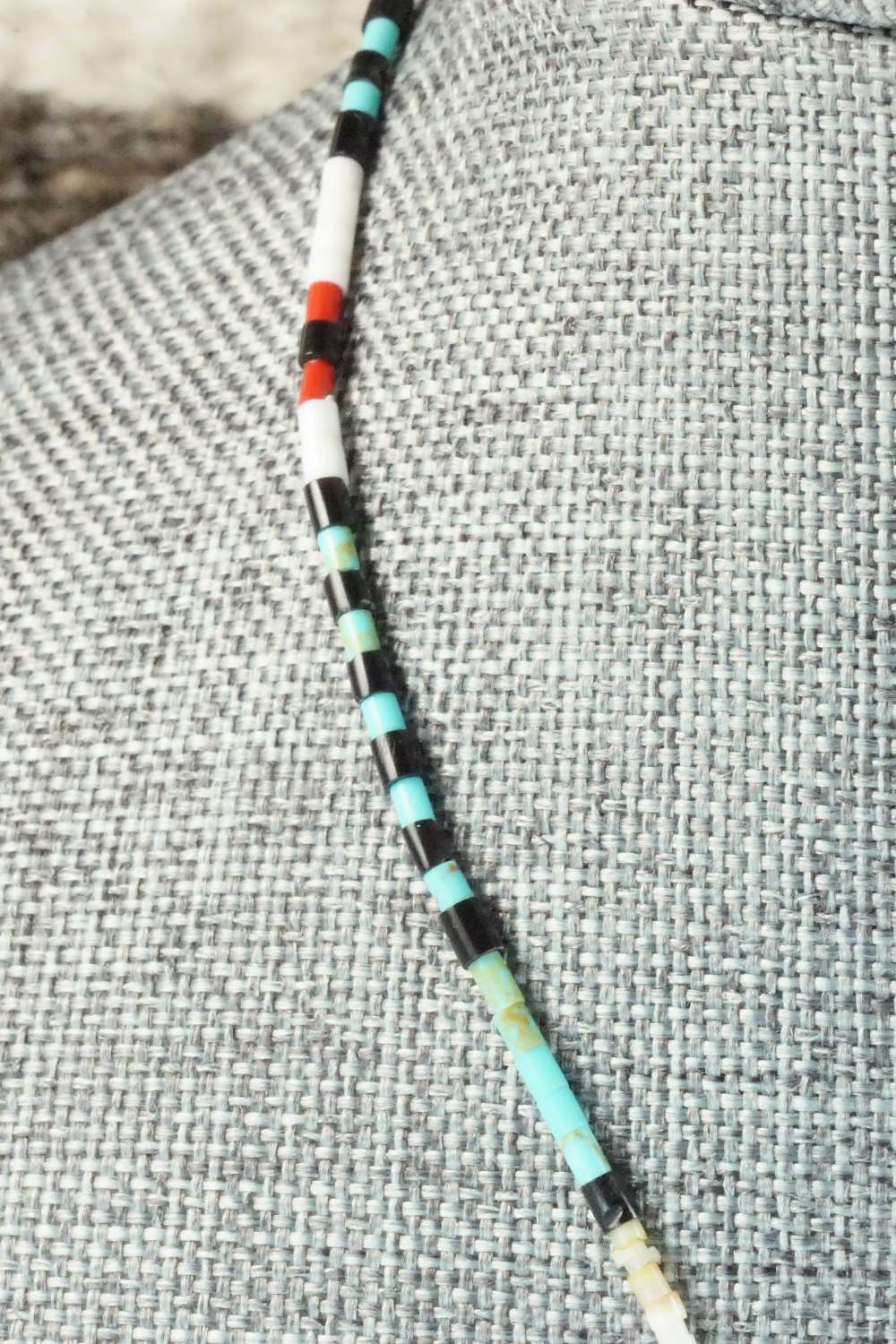 Turquoise, Coral and Shell Necklace - Frank Ortiz
