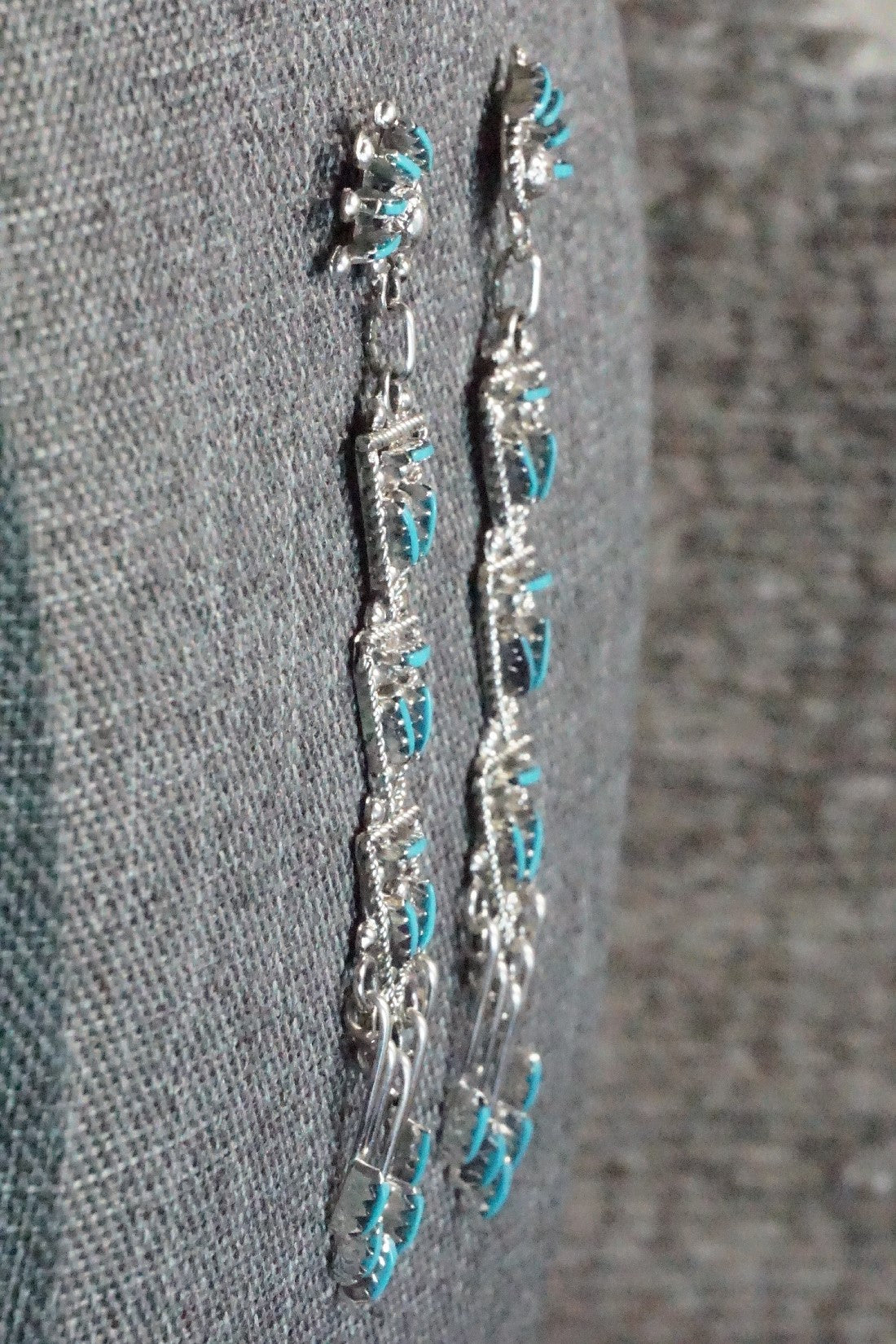 Turquoise & Sterling Silver Earrings - Kevin Leekity