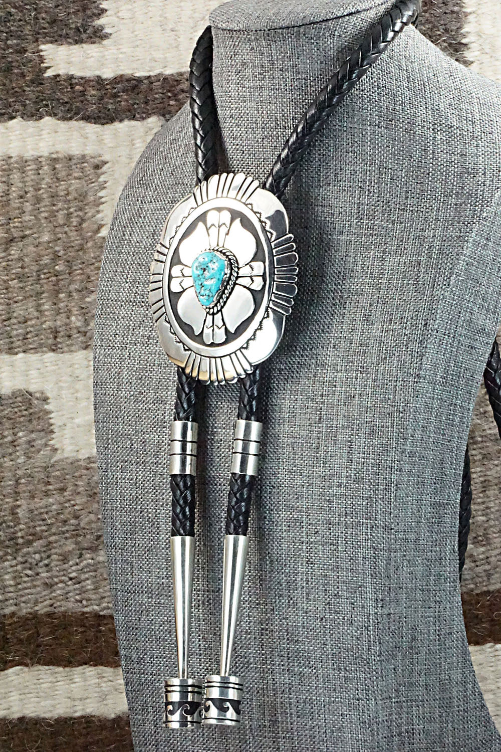 Turquoise & Sterling Silver Bolo Tie - Rosita Singer