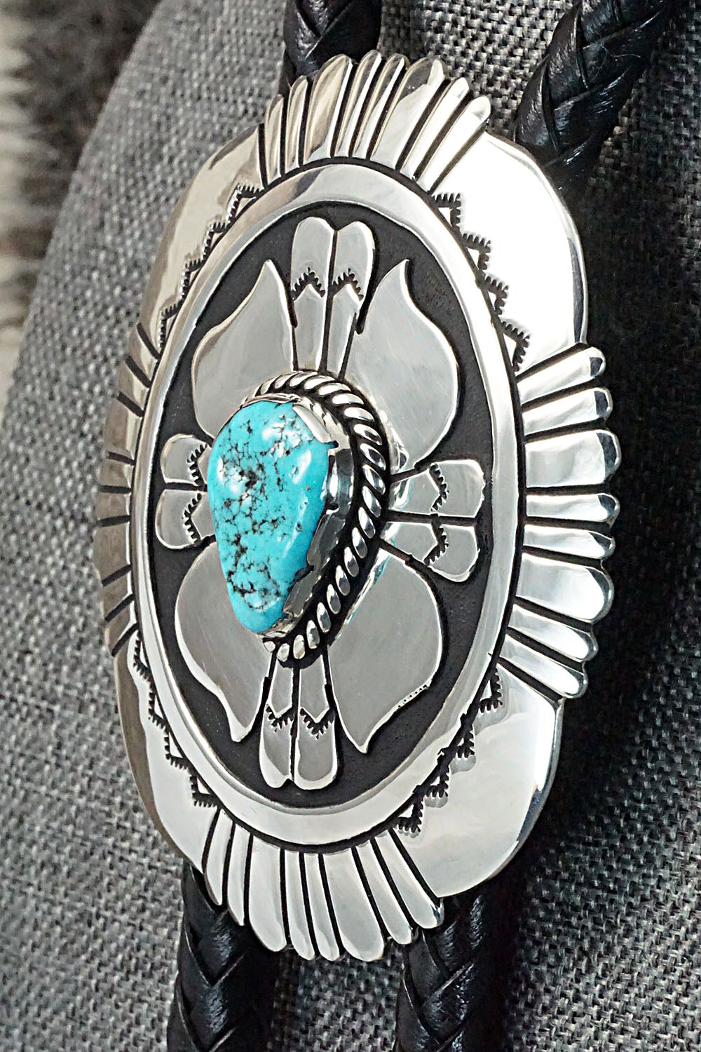 Turquoise & Sterling Silver Bolo Tie - Rosita Singer