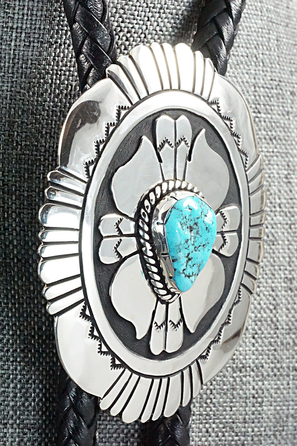 Turquoise & Sterling Silver Bolo Tie - Rosita Singer