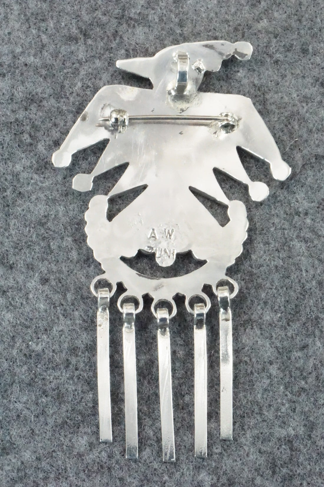 Multi Stone & Sterling Silver Inlay Pendant/ Pin - Adrian Wallace