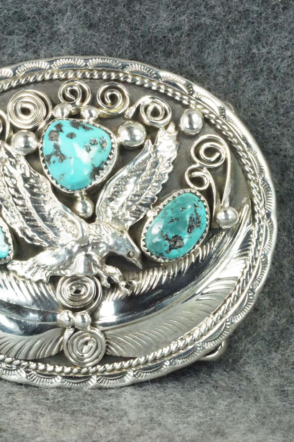 Turquoise & Sterling Silver Belt Buckle - Allen Chee