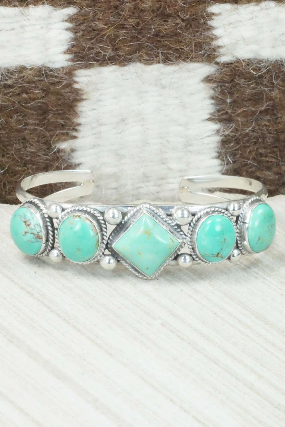 Turquoise and Sterling Silver Bracelet - Tom Lewis