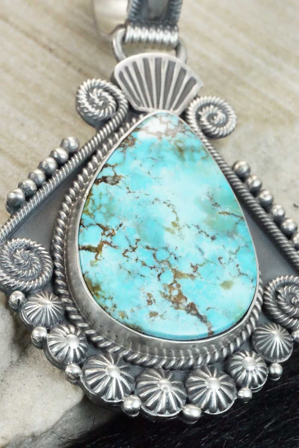 Turquoise & Sterling Silver Pendant - Michael Calladitto