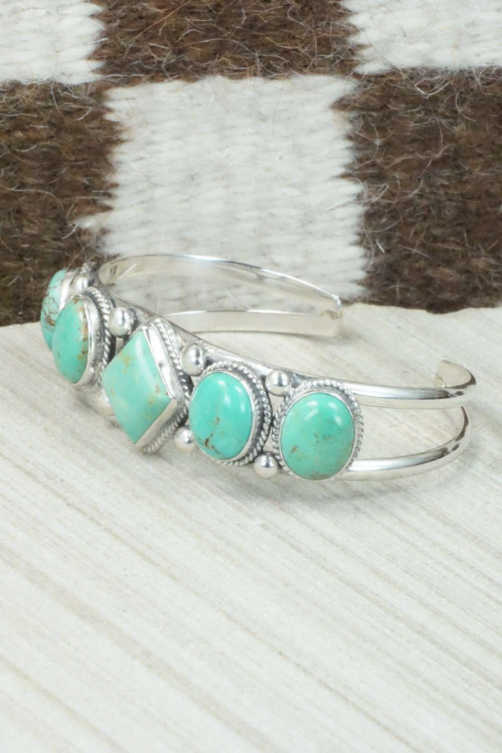 Turquoise and Sterling Silver Bracelet - Tom Lewis