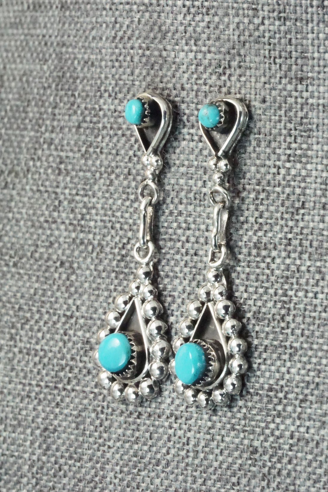 Turquoise & Sterling Silver Earrings - Verdie Booqua