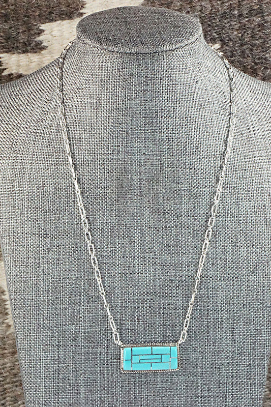 Turquoise & Sterling Silver Necklace - Carey Luarkie