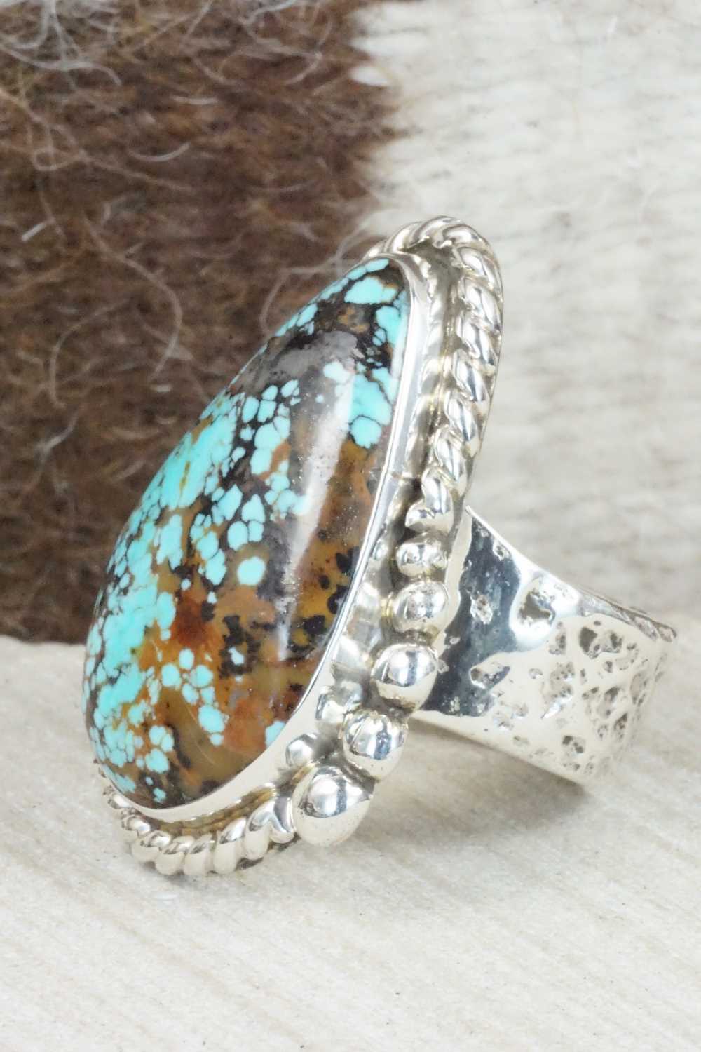 Turquoise & Sterling Silver Ring - Delbert Arviso - Size 10.75