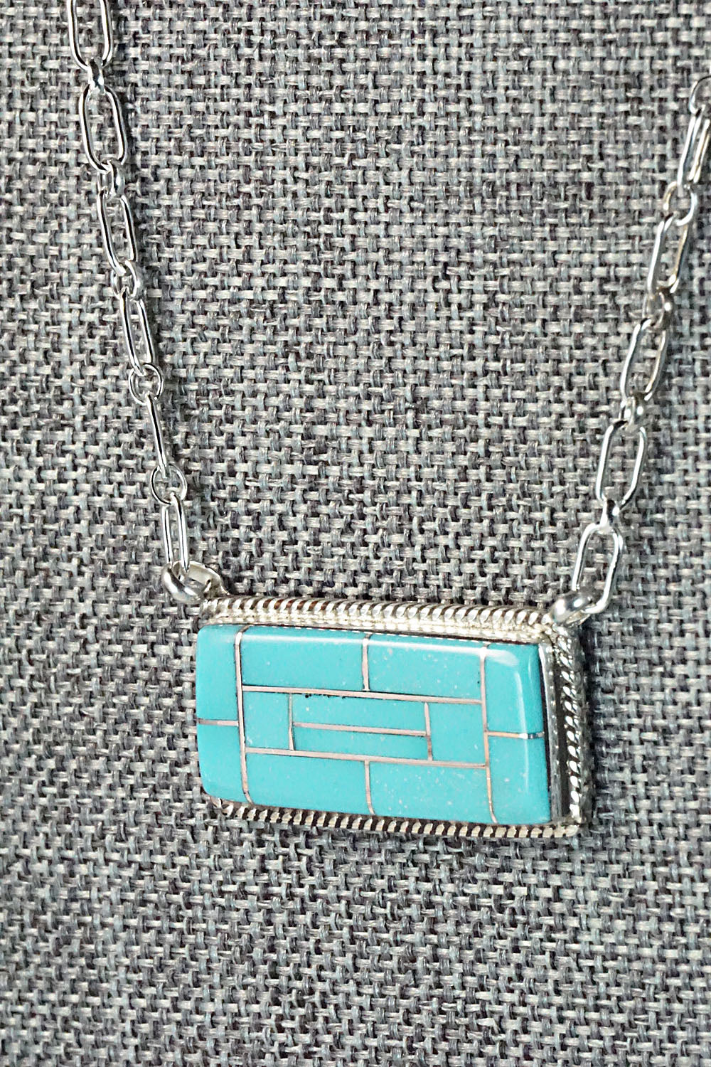Turquoise & Sterling Silver Necklace - Carey Luarkie
