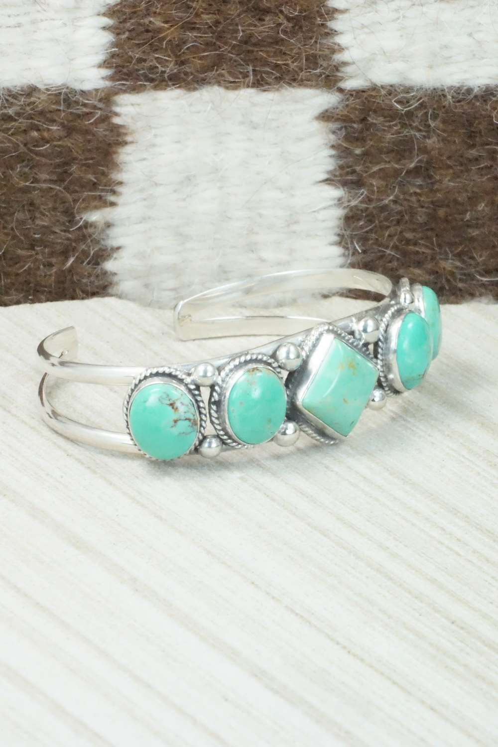 Turquoise and Sterling Silver Bracelet - Tom Lewis