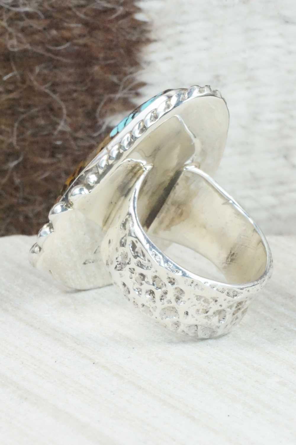 Turquoise & Sterling Silver Ring - Delbert Arviso - Size 10.75