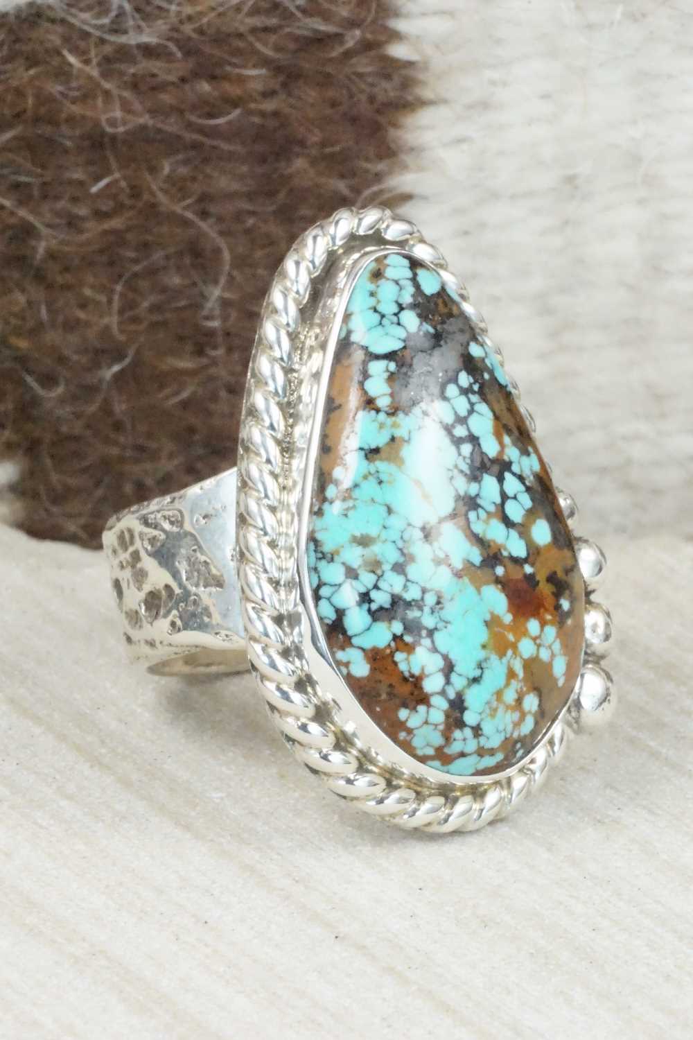 Turquoise & Sterling Silver Ring - Delbert Arviso - Size 10.75