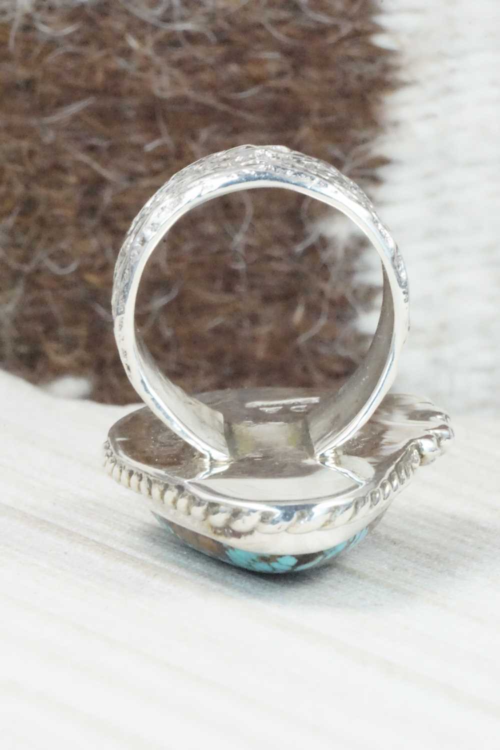 Turquoise & Sterling Silver Ring - Delbert Arviso - Size 10.75