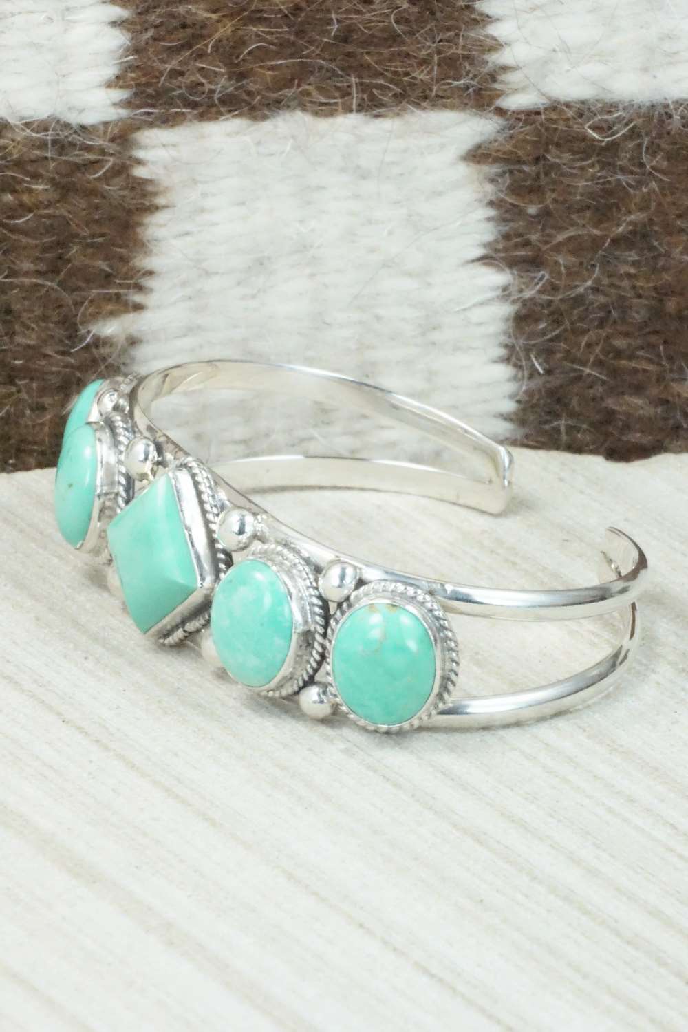 Turquoise and Sterling Silver Bracelet - Tom Lewis