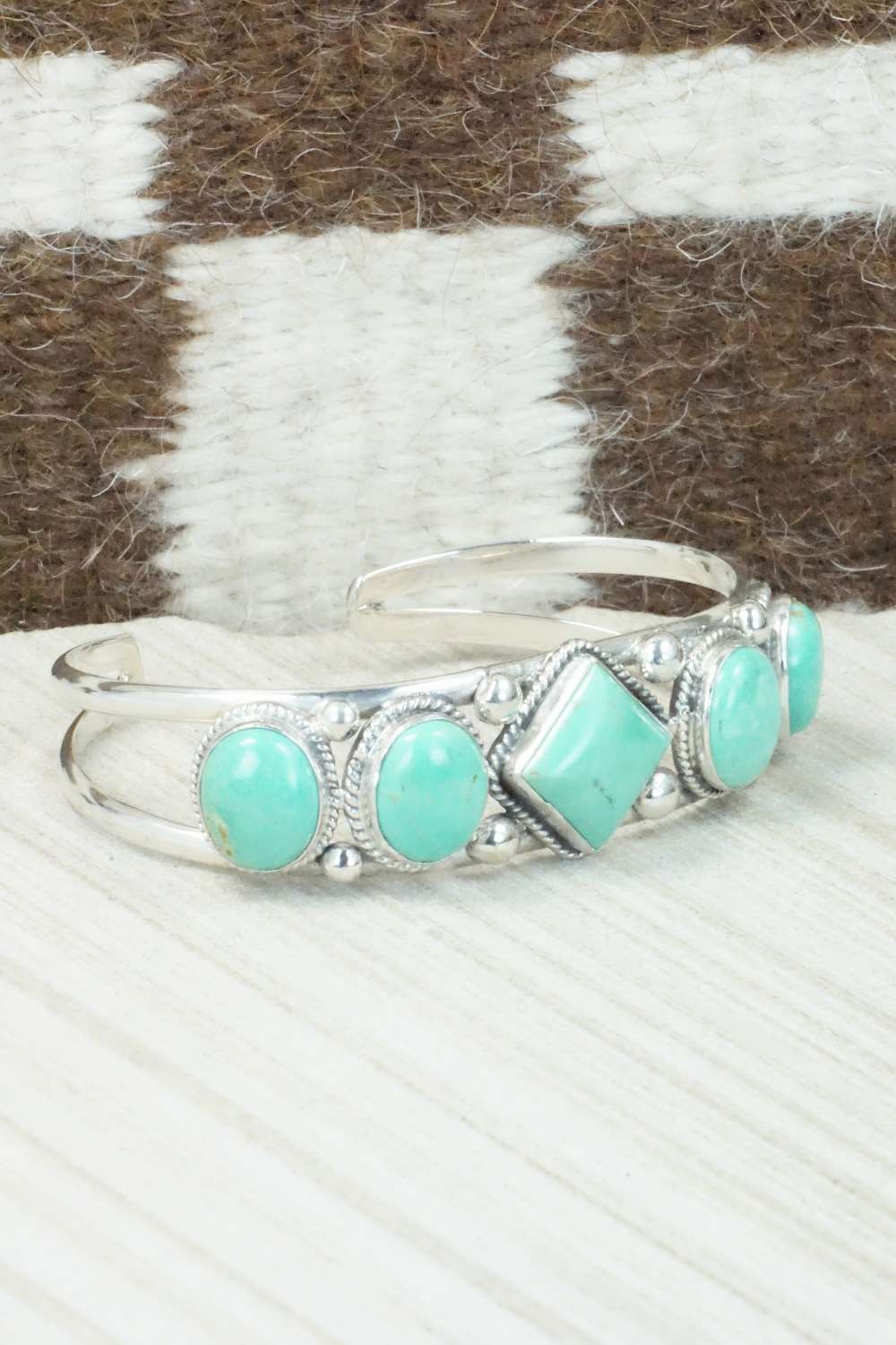 Turquoise and Sterling Silver Bracelet - Tom Lewis