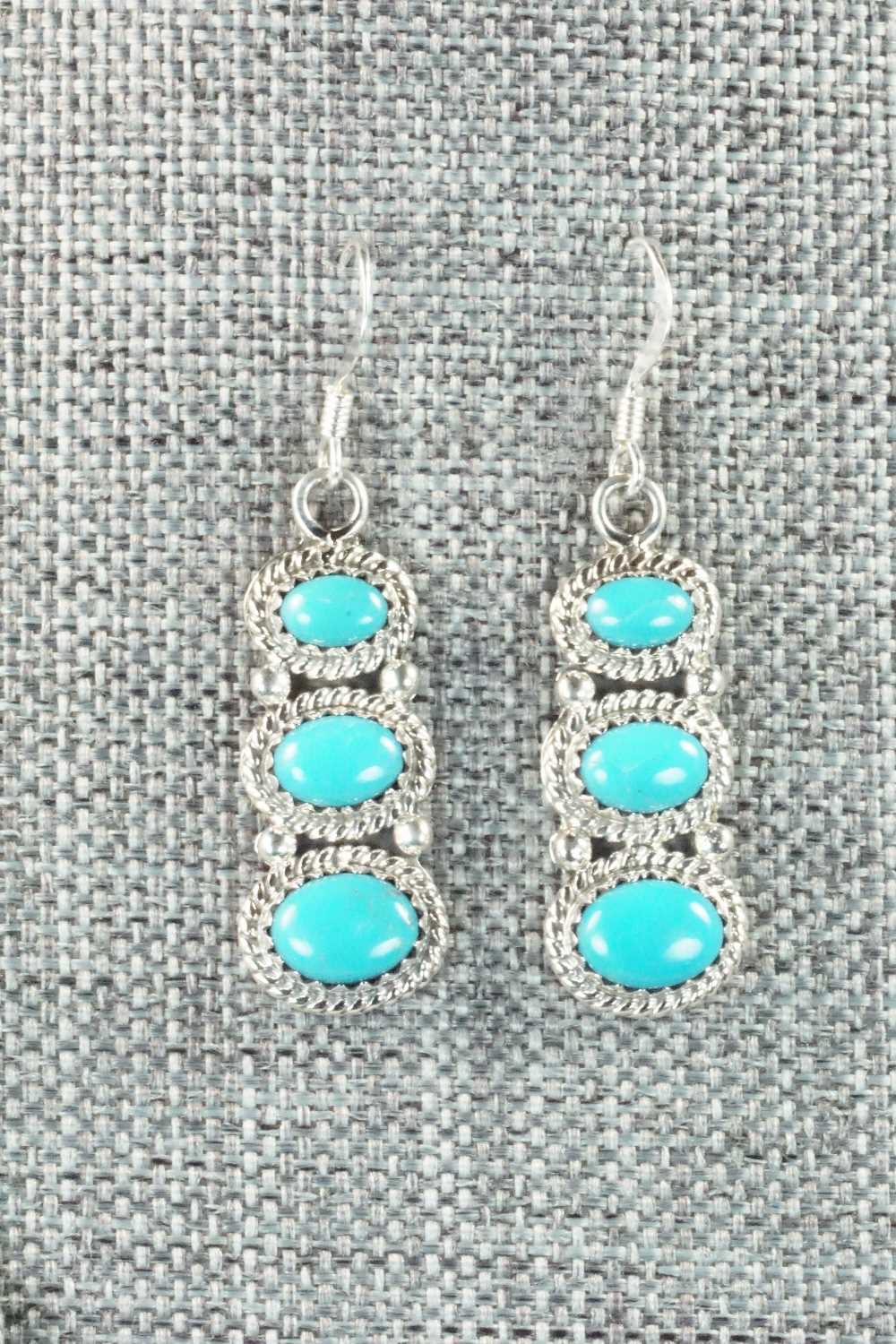 Turquoise & Sterling Silver Necklace and Earrings Set - Tom Lewis