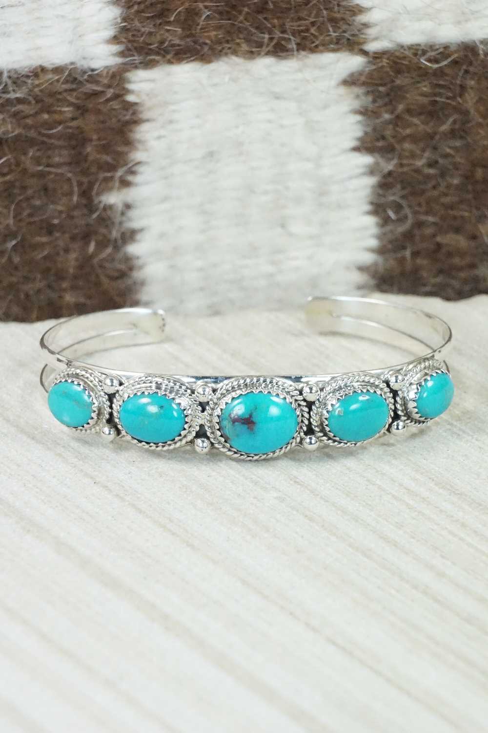 Turquoise & Sterling Silver Necklace and Earrings Set - Tom Lewis