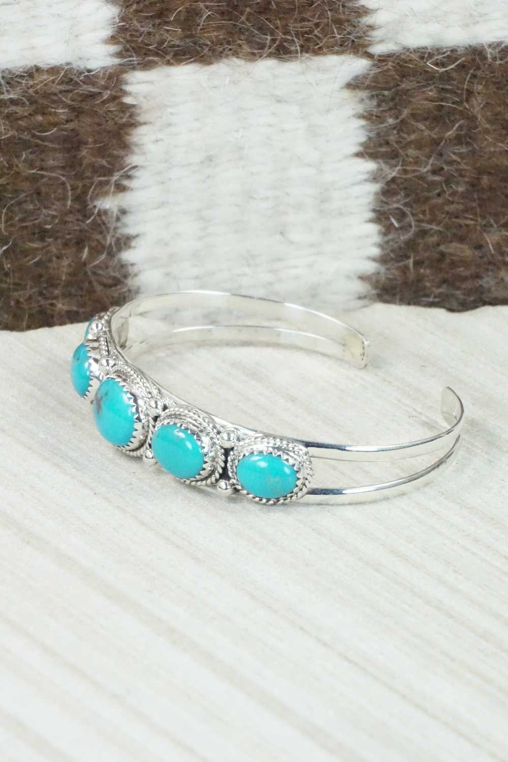 Turquoise & Sterling Silver Necklace and Earrings Set - Tom Lewis