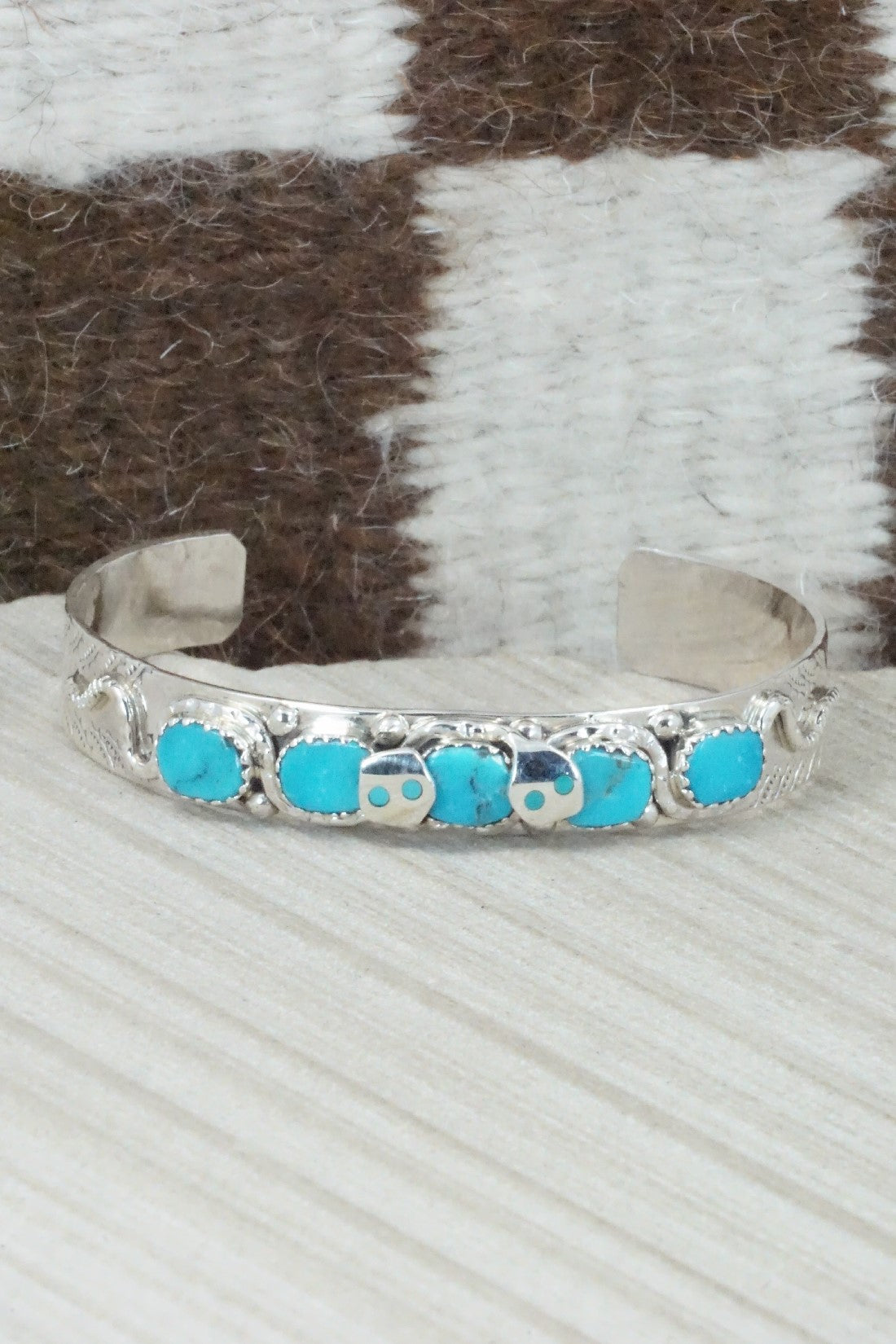 Turquoise & Sterling Silver Bracelet - Joy Calavaza