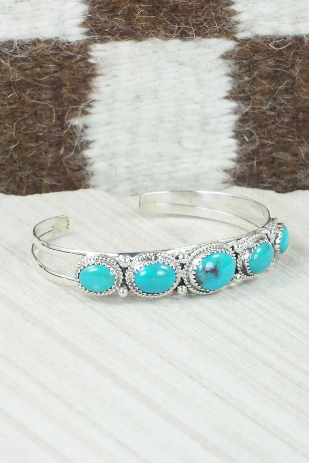 Turquoise & Sterling Silver Necklace and Earrings Set - Tom Lewis